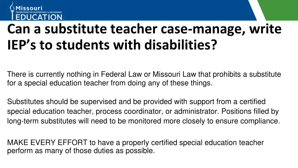 can a substitute teacher case manage write