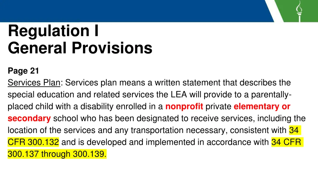 regulation i general provisions