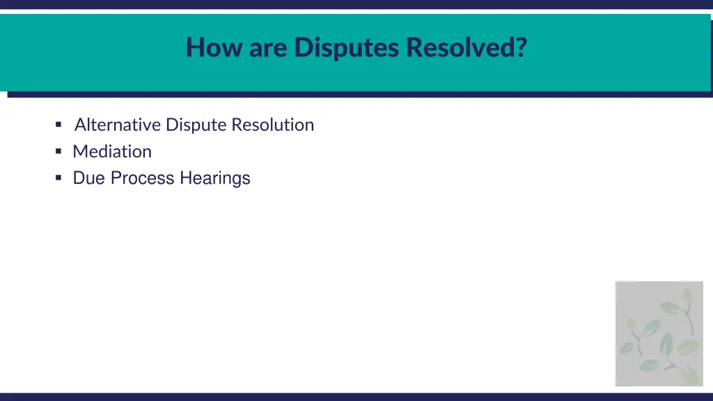 how are disputes resolved