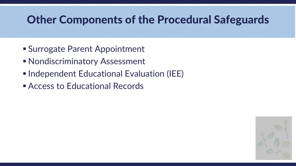 other components of the procedural safeguards