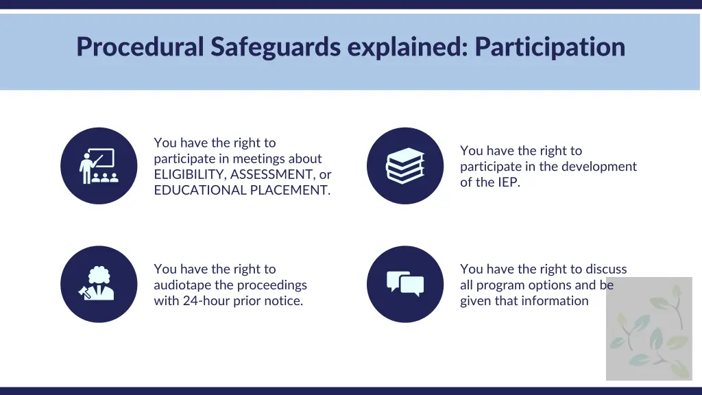 procedural safeguards explained participation