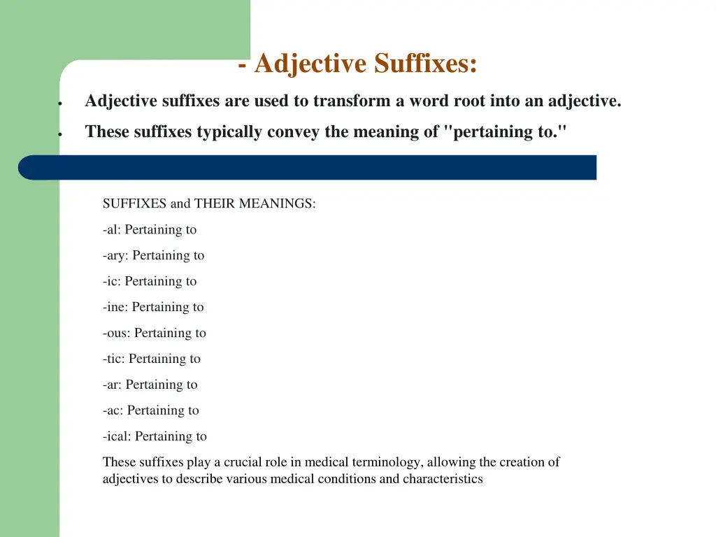 adjective suffixes