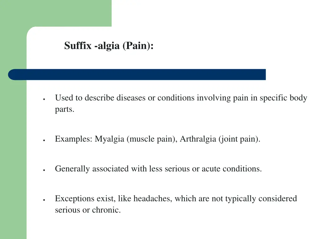 suffix algia pain