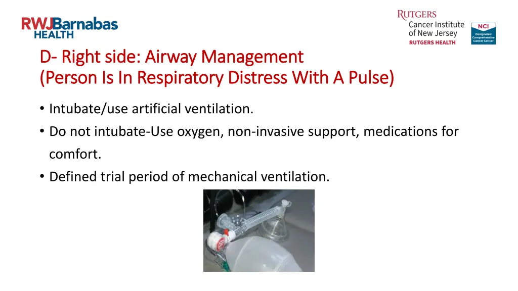 d d right side airway management right side