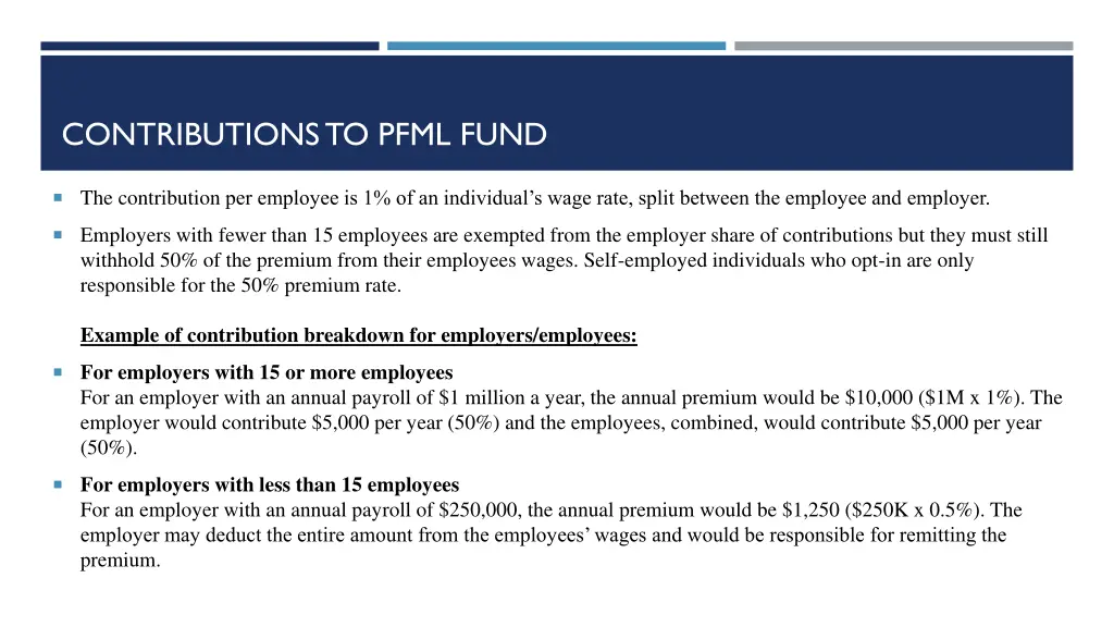 contributions to pfml fund
