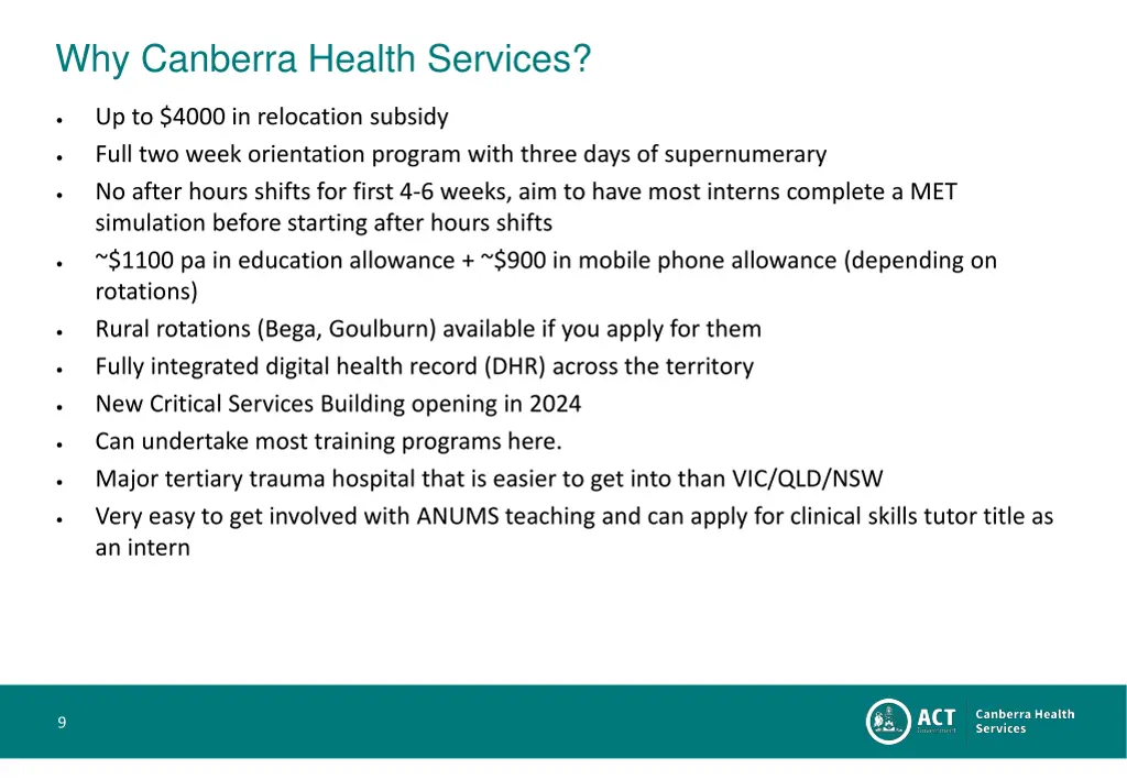 why canberra health services