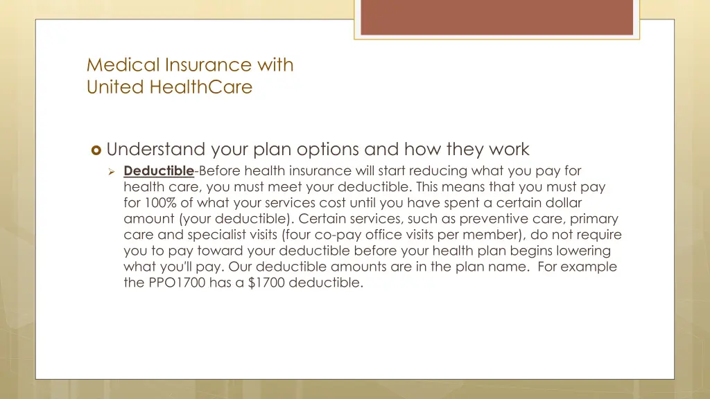 medical insurance with united healthcare