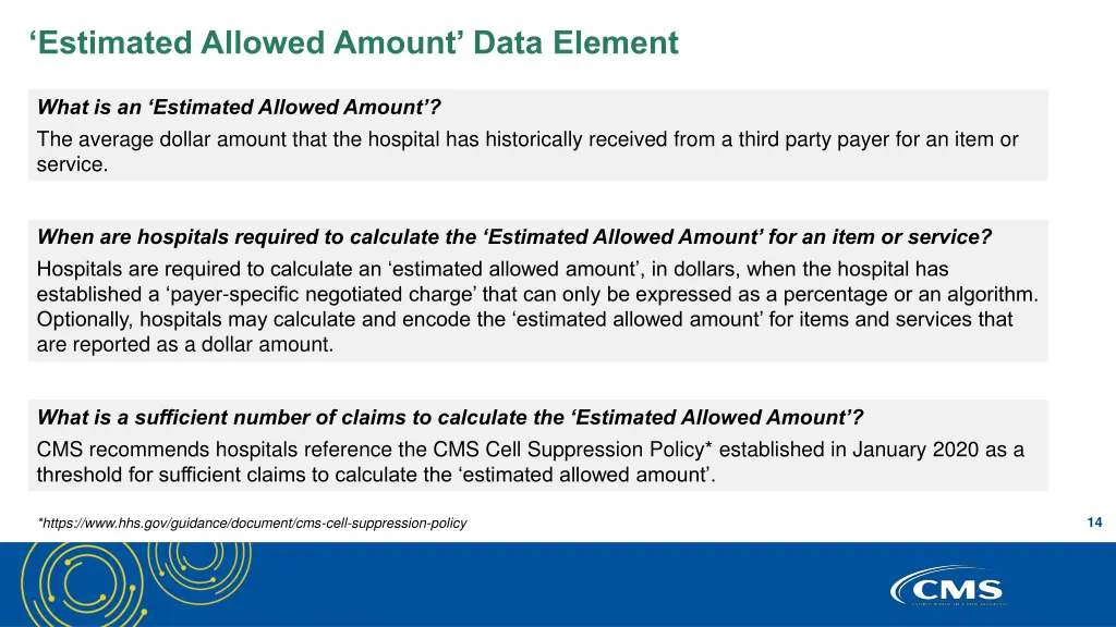 estimated allowed amount data element