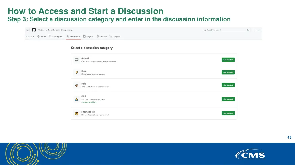 how to access and start a discussion step 1