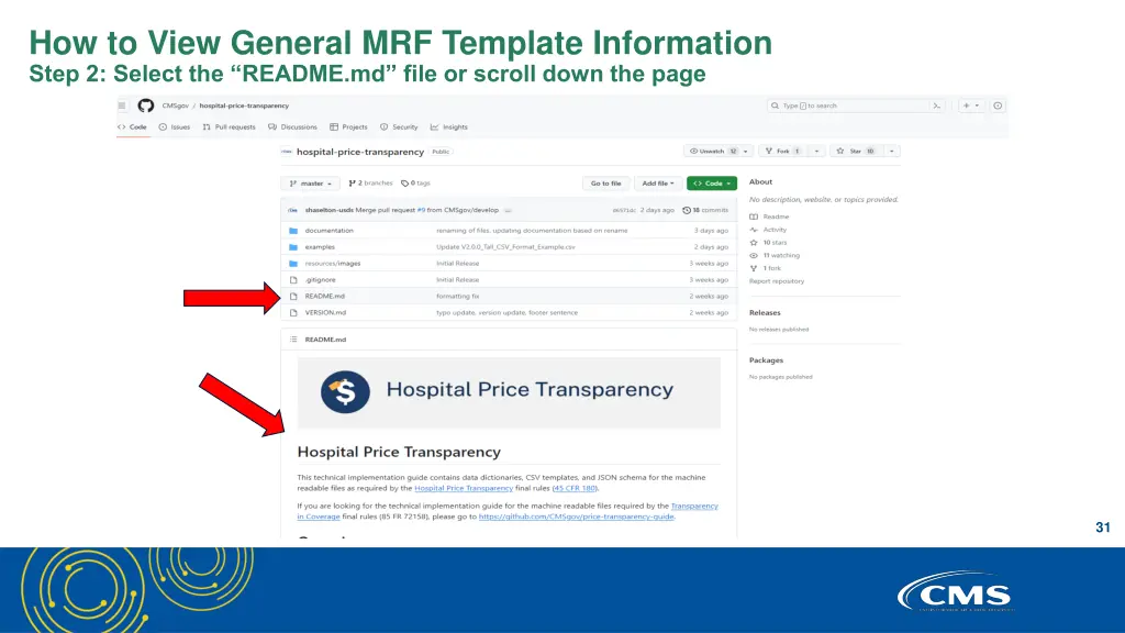 how to view general mrf template information step 1