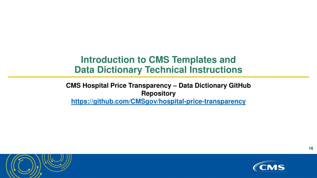 introduction to cms templates and data dictionary