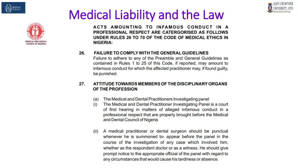 medical liability and the law medical liability 11