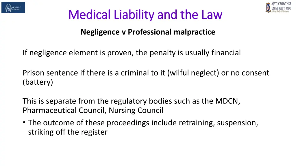 medical liability and the law medical liability 17