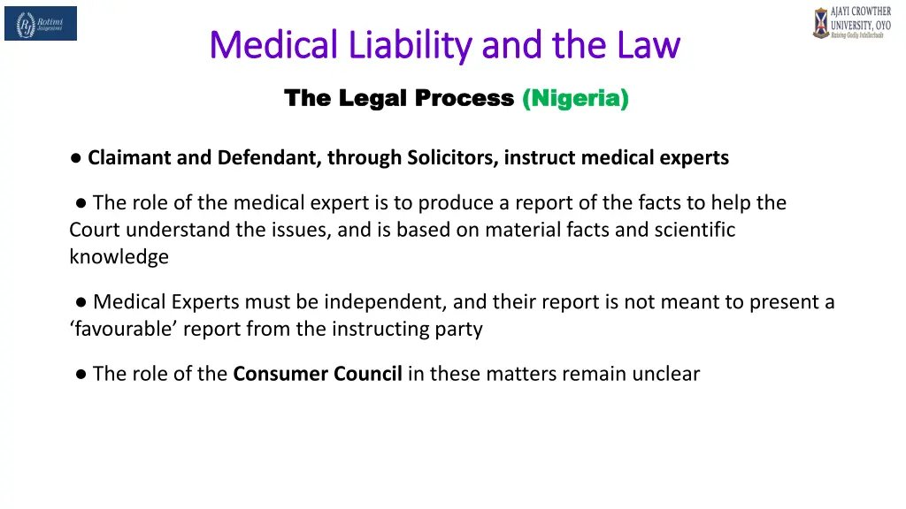 medical liability and the law medical liability 23