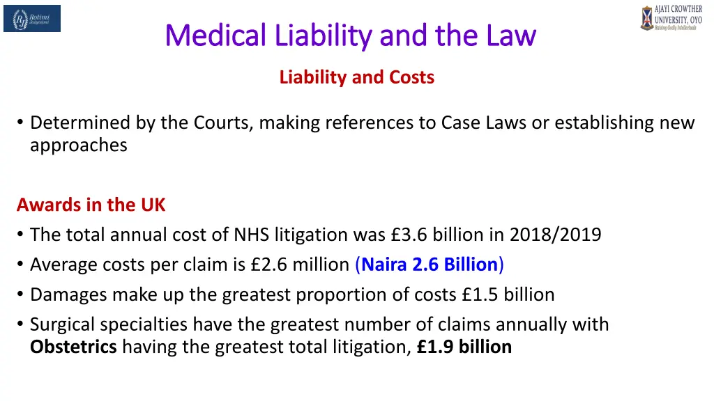 medical liability and the law medical liability 25