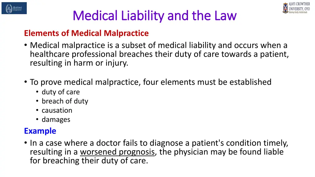 medical liability and the law medical liability 26