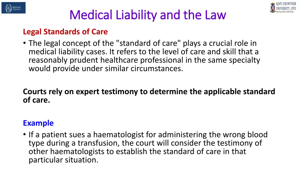 medical liability and the law medical liability 27