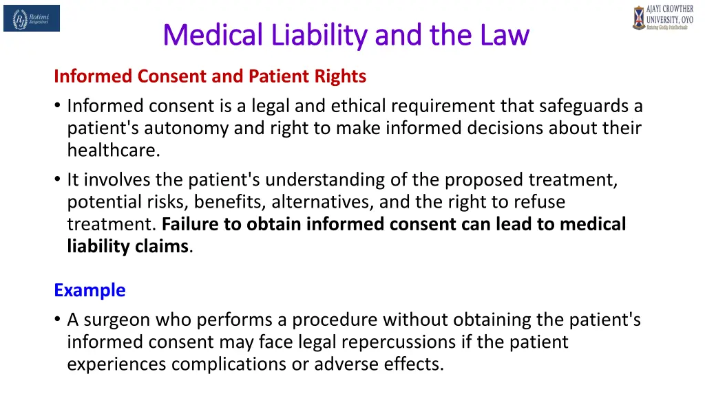 medical liability and the law medical liability 29