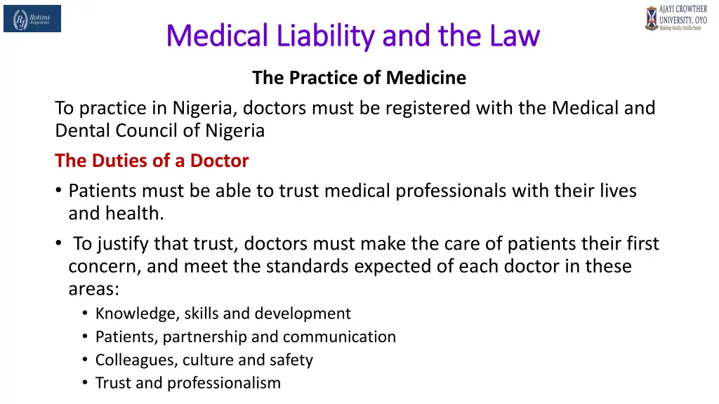 medical liability and the law medical liability 3