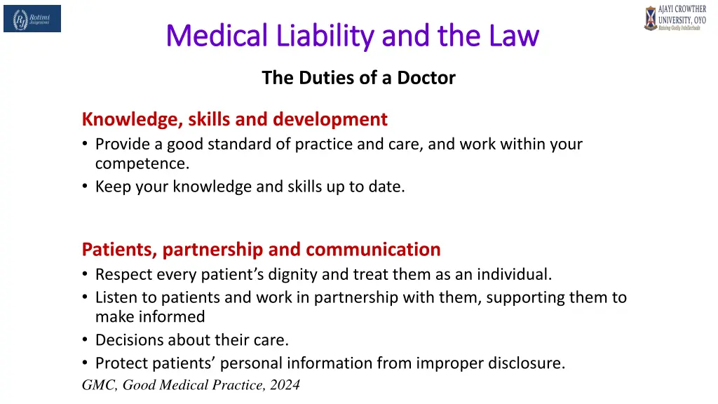 medical liability and the law medical liability 4