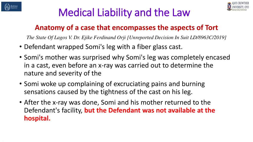 medical liability and the law medical liability 43