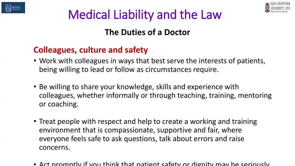 medical liability and the law medical liability 5