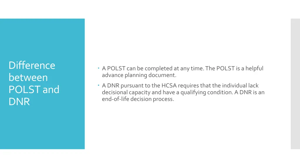 difference between polst and dnr