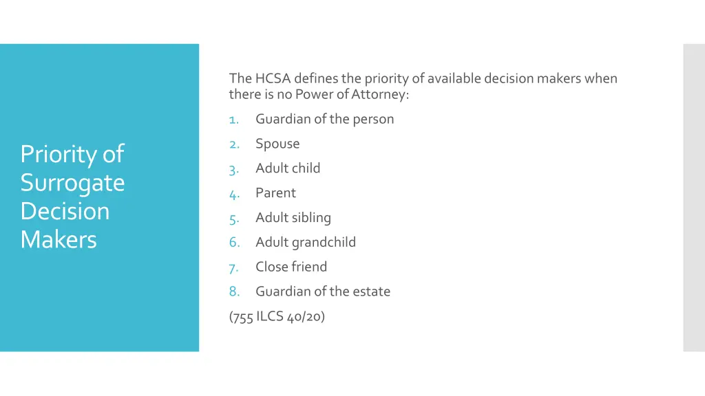 the hcsa defines the priority of available