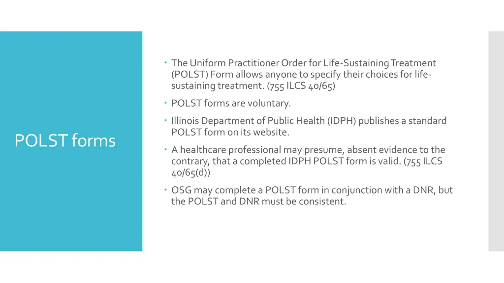 the uniform practitioner order for life