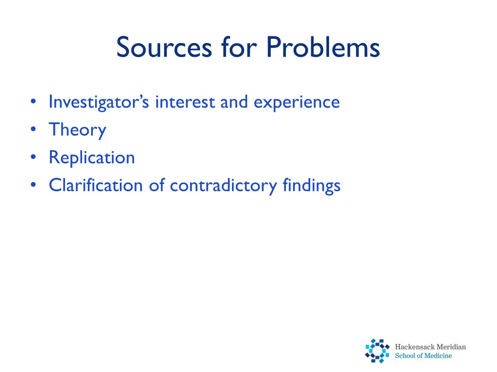 sources for problems