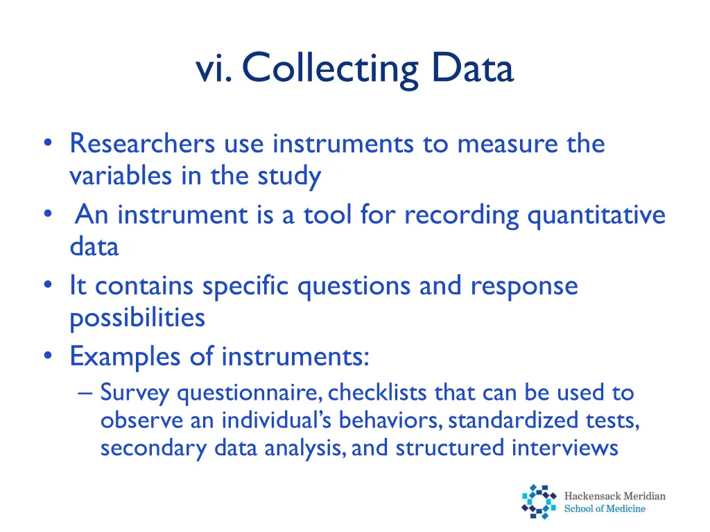 vi collecting data