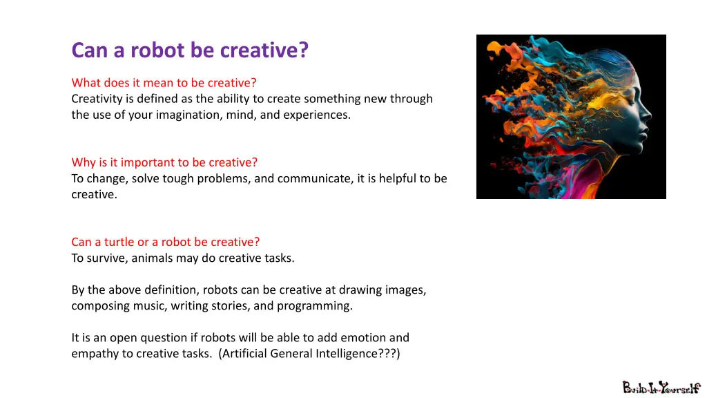 can a robot be creative