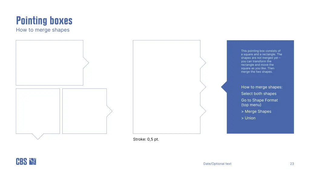 pointing boxes how to merge shapes