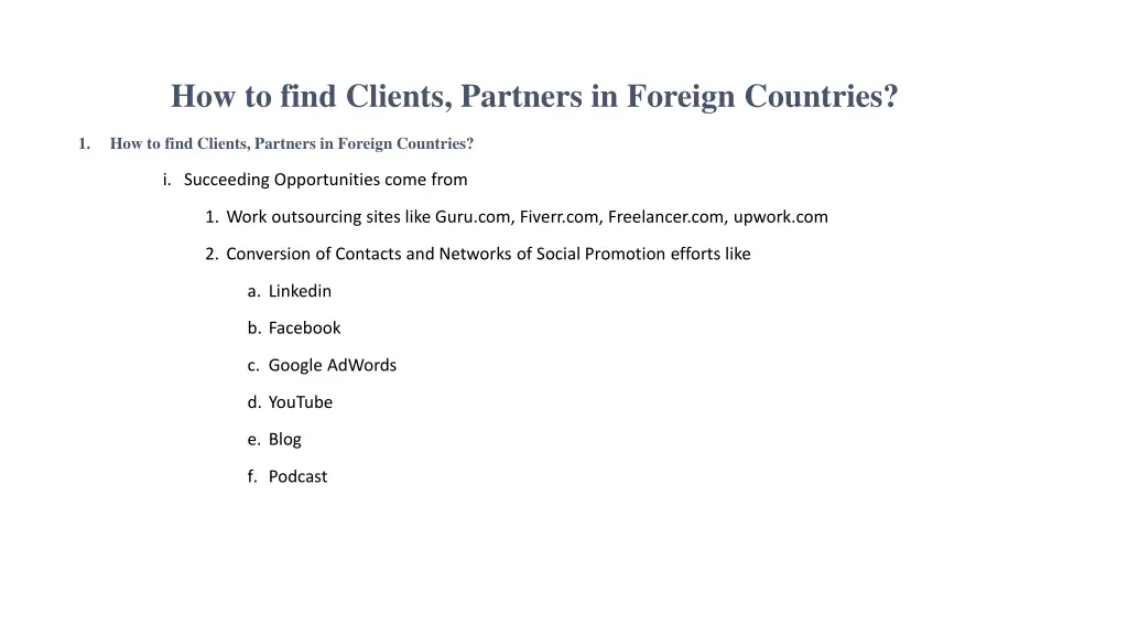 how to find clients partners in foreign countries 1