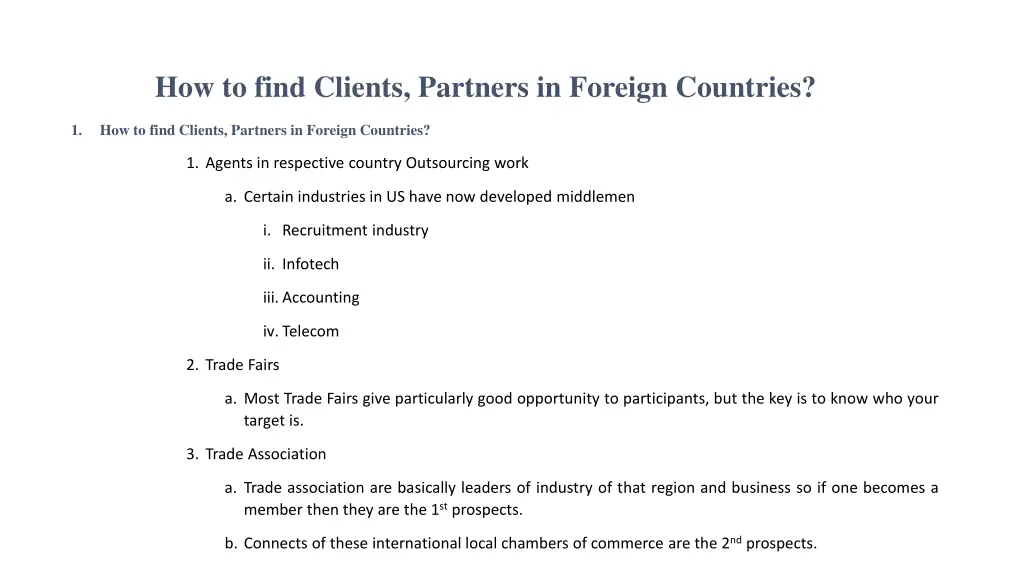 how to find clients partners in foreign countries 2