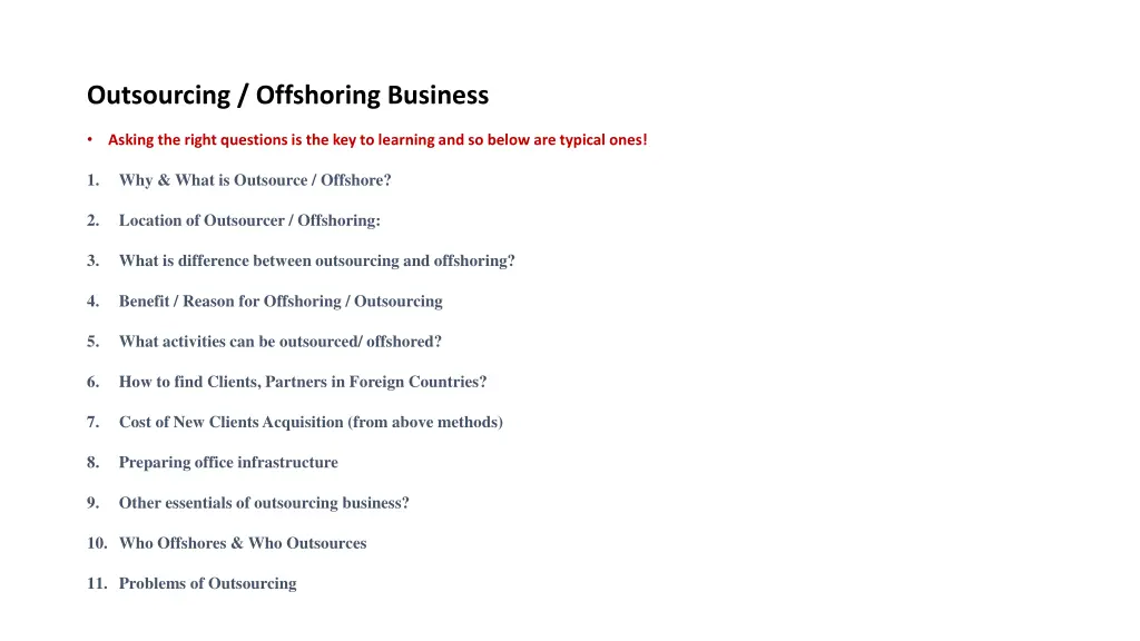 outsourcing offshoring business