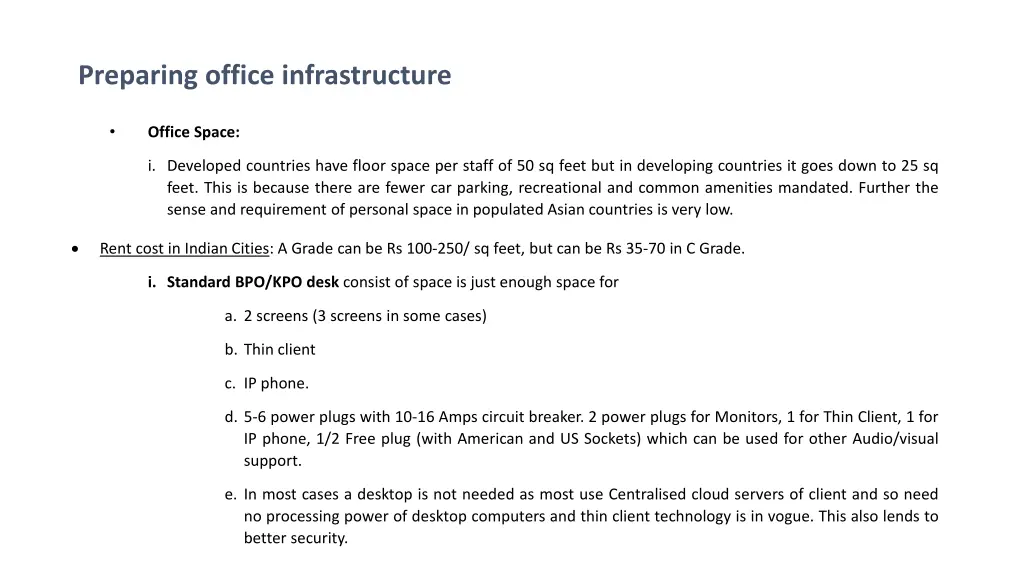 preparing office infrastructure