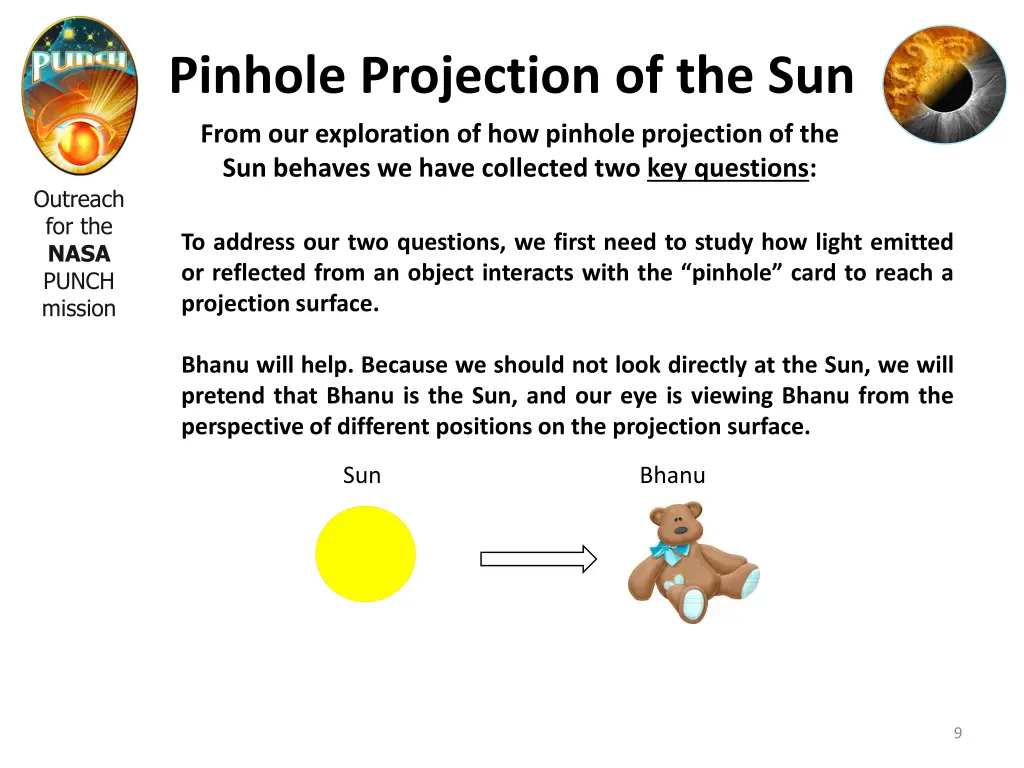 pinhole projection of the sun from 1