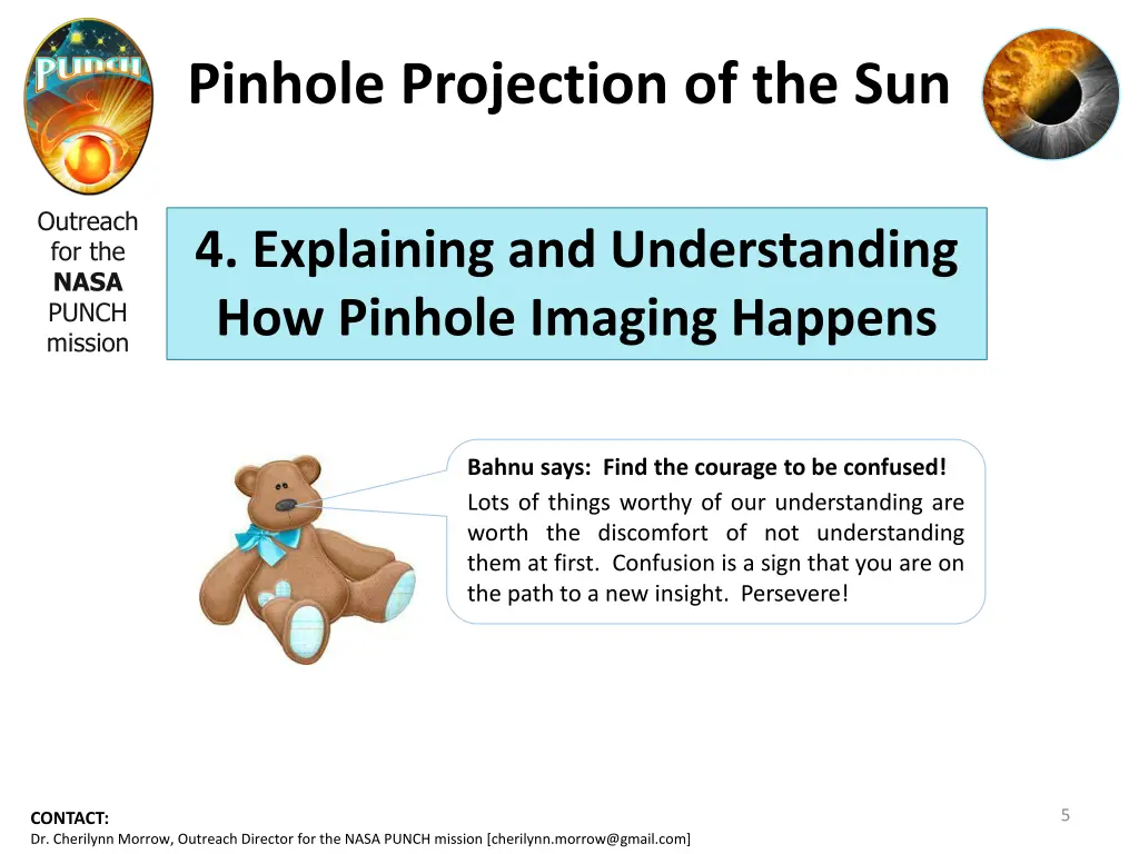 pinhole projection of the sun