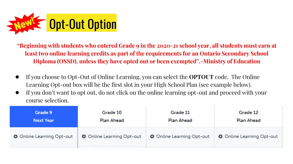 opt out option