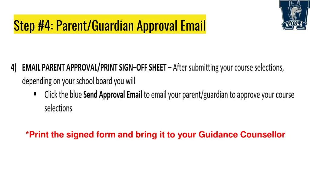 step 4 parent guardian approval email