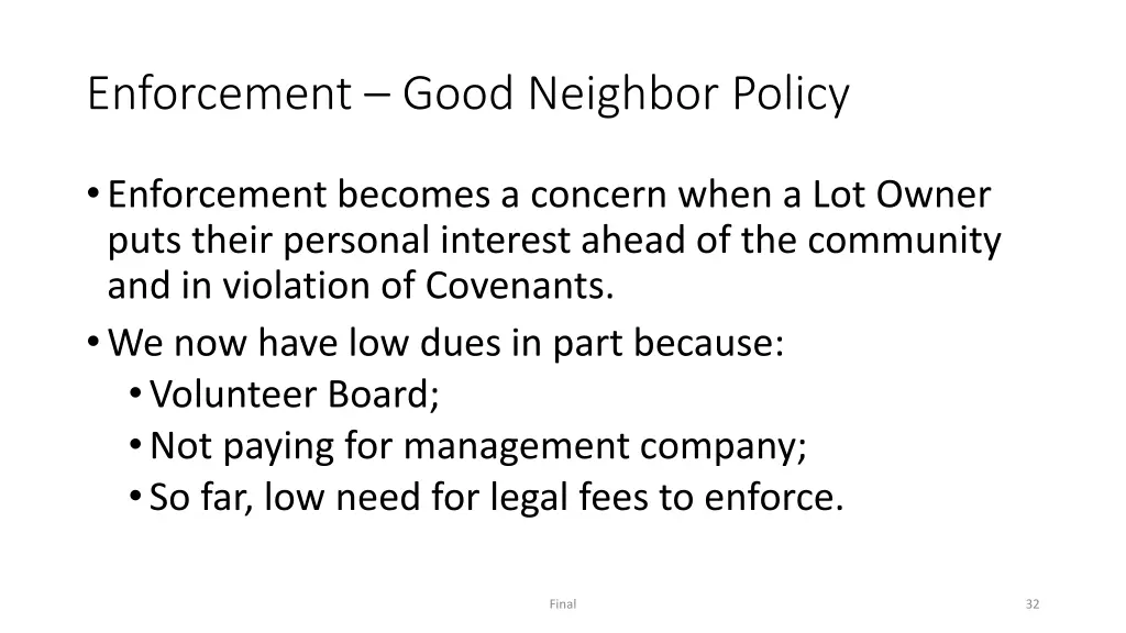 enforcement good neighbor policy