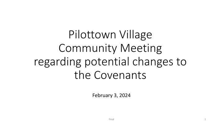 pilottown village community meeting regarding