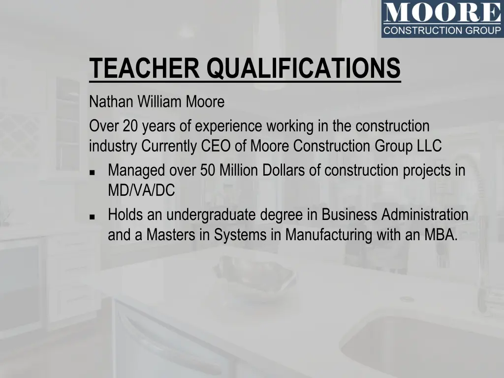 teacher qualifications nathan william moore over