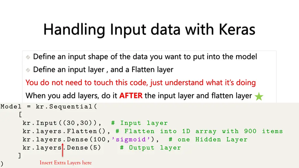 handling input data with keras