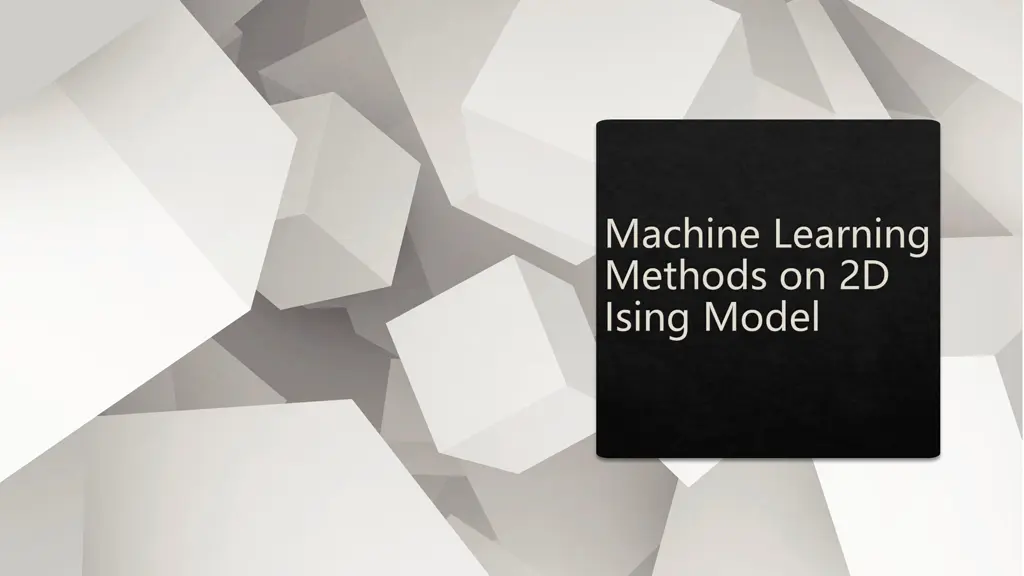 machine learning methods on 2d ising model