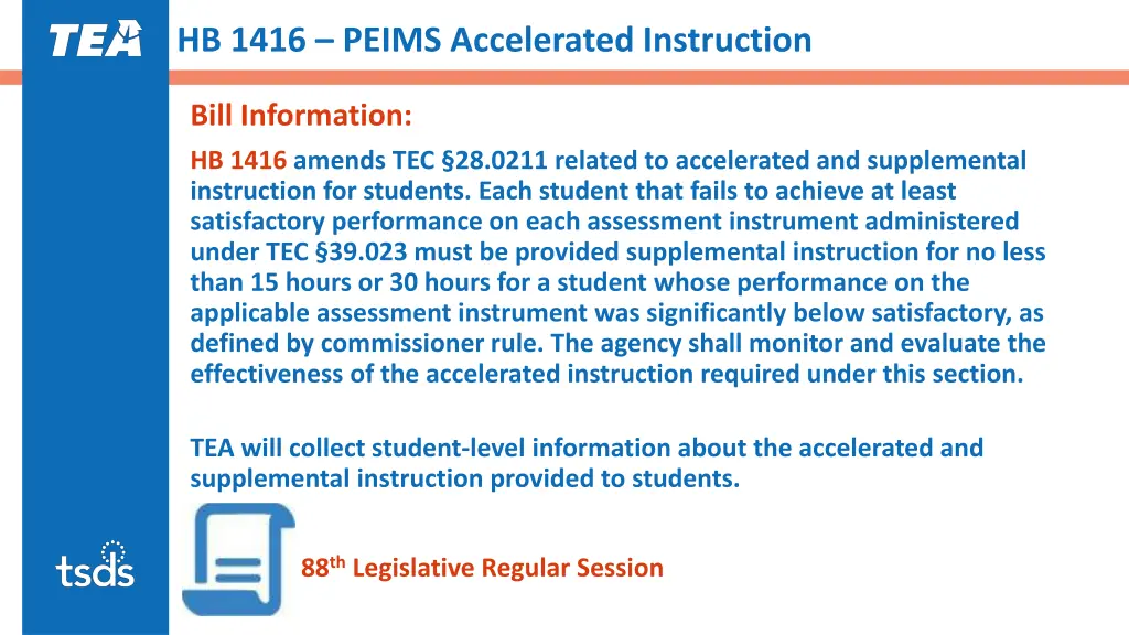 hb 1416 peims accelerated instruction