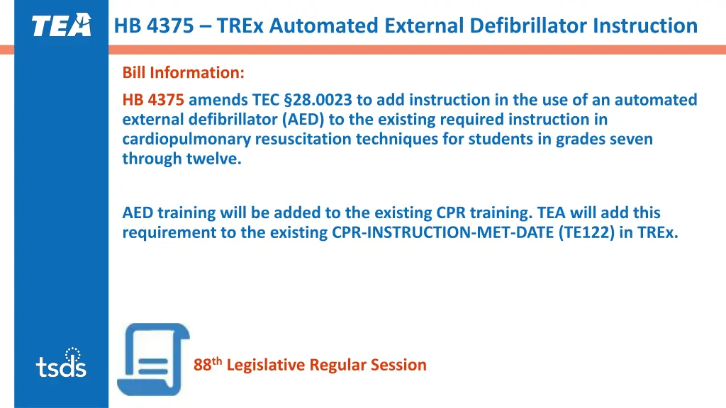 hb 4375 trex automated external defibrillator