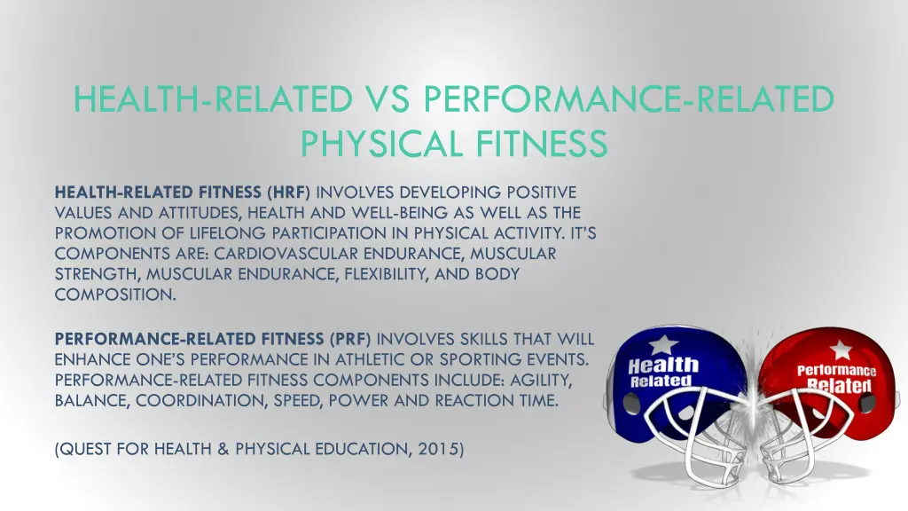 health related vs performance related physical