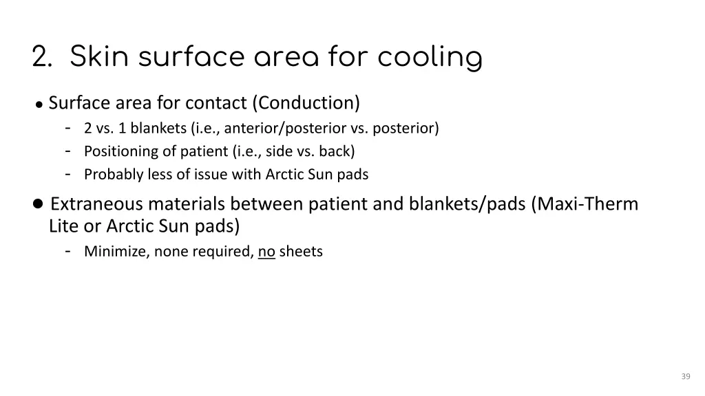 2 skin surface area for cooling